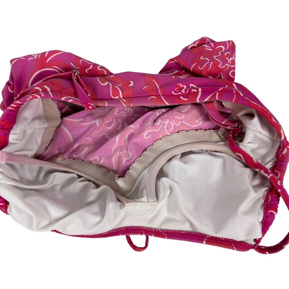 Lands' End Women's Floral Tankini Swimsuit Size 8 Nylon/Spandex Pink/Red - Picture 3 of 5